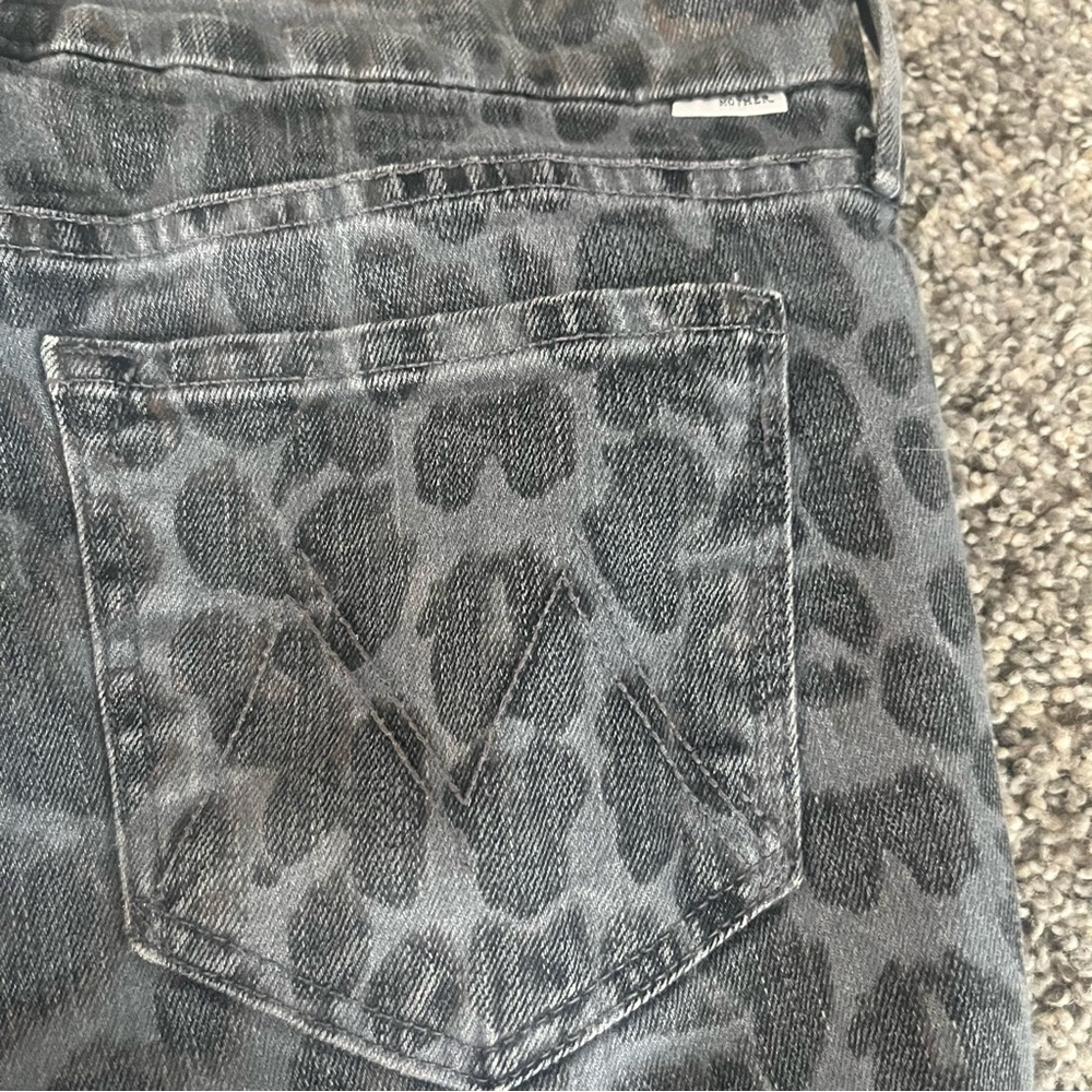 Mother The Looker Paw Animal Print Jeans Size 27 View 6